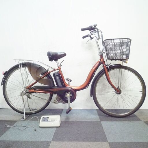 電動自転車 中古 新基準 26インチ ヤマハ パス ナチュラL スーパー 2012年モデル 3段変速 4.3Ahバッテリー 充電器付 Panasonic ViVi ●