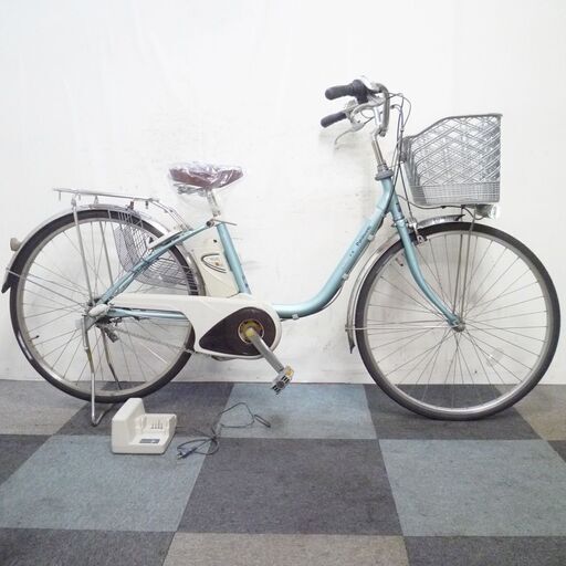 電動自転車 中古 新基準 26インチ パナソニック ビビ TX 5Ahバッテリー 充電器付 スペア本付 3段変速 Panasonic ViVi TX