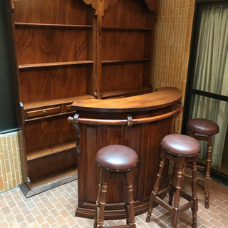 お話中。アンティーク　バーカウンター　セット★