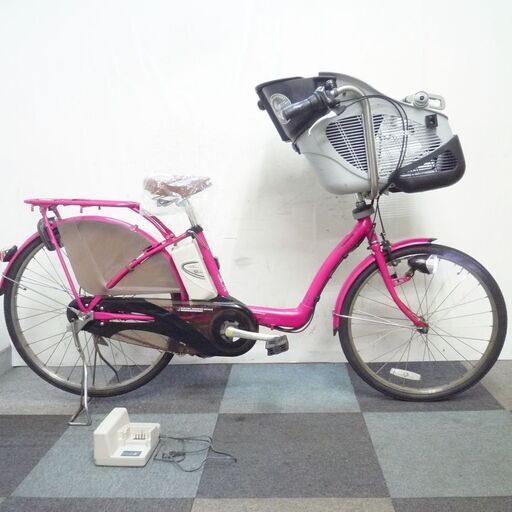 電動自転車 中古 新基準 パナソニック ギュット F22/R26インチ 3段変速 大容量12Ahバッテリー 充電器付 低床 新品サドル 新品タイヤ ストア
