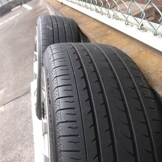 【売却済】19インチメッキアルミ 桜 COSMIC バドニック +45(２本）+38（２本） 225-40-19 4本