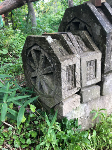 [庭石] 札幌軟石 水車
