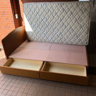B1401 セミダブルベッド 引き出し付きベット 在庫2点 【公式通販】