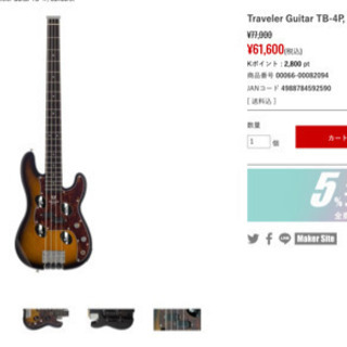 Traveler Guitar TB-4P BLACK ベース