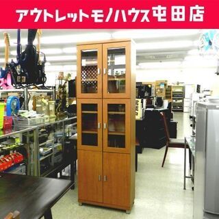 食器棚 キッチン収納 幅60 カップボード 多目的棚 ガラス扉 ☆ PayPay(ペイペイ)決済可能 ☆ 札幌市 北区 屯田