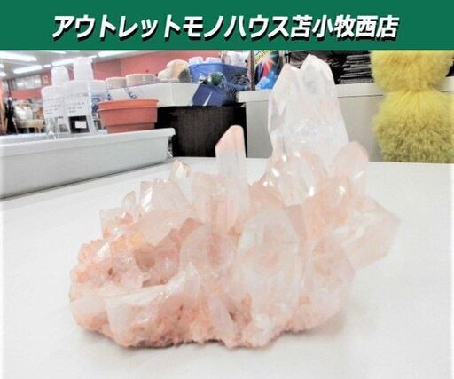 水晶 薔薇石英 ローズクォーツ クラスター パワーストーン ピンク 苫小牧西店