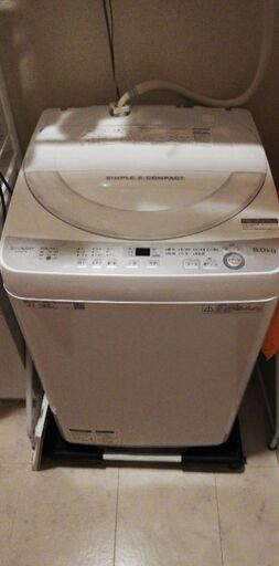★美品★SHARP　シャープ製 2018年製縦型洗濯機/ES-GE6B-W 6.0kg
