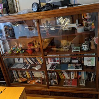 アンティーク　ガラスキャビネット　