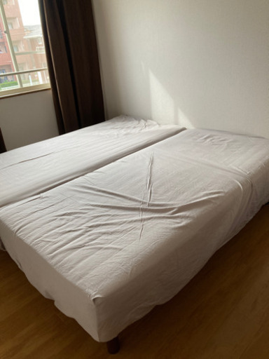 取引き中 無印良品シングルベッド2台脚付きマットレス あおき いくみ 岡崎のベッド シングルベッド の中古あげます 譲ります ジモティーで不用品の処分