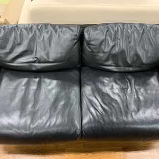 無印良品　ワイドアームソファー　ブラック　※ヘタリ有　売場展開中！！！
