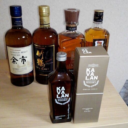 つくば市内/周辺、改札口可　　ザ・ニッカ、与市、竹鶴 旧ボトル 終売品、ブラックニッカ、カバラン フルボトル～ミニボトルまとめて5本セット