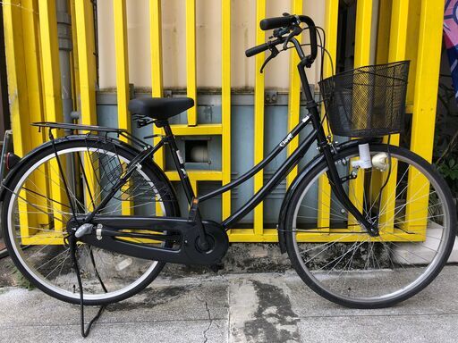 《レンタサイクル店使用　自転車整備士整備済み！》㊶中古車　26インチ　シティサイクル　ブラック　3段変速付き