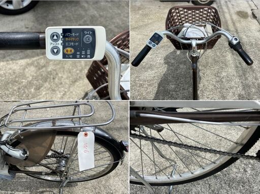 整備済新基準良品 Panasonic 6.6A/3.1AH電動アシスト自転車W6 
