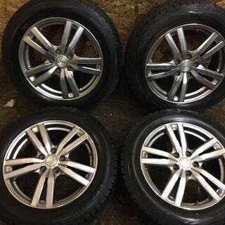 【DUNLOP WINTER MAXX WM01 215/60R17】スタッドレス 4本【ROZEST 社外 17インチ 7J5HPCD114.3+55】エリシオン等　(VTC239) クレジットカード QR決済可能