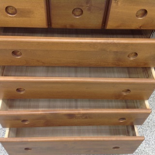 木製ダークブラウン7段チェスト