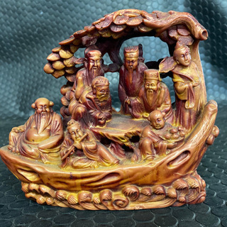 中国　八仙人　木彫り　彫刻　置物　インテリア