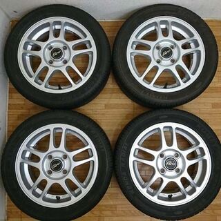 ガリ無し 社外アルミ付き 夏タイヤ165/55R14 スティングレーやムーヴ 