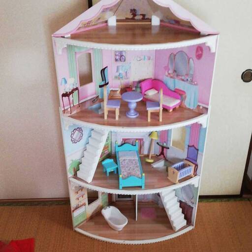 ★imaginarium★木製　大きなコーナードールハウス　４階建て 家具つき