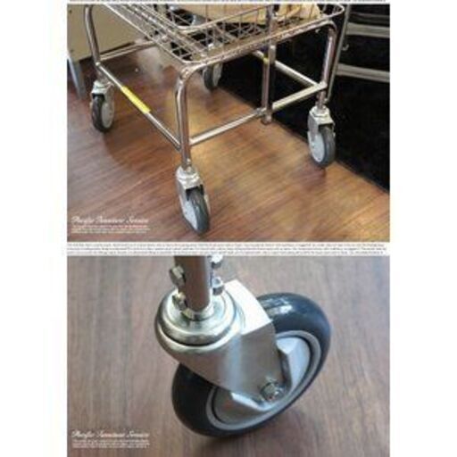 R\u0026B Wire Products ランドリーカート ダブルポール