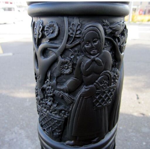 花台 置物 インテリア オブジェ 柱型 黒/ブラック 高さ102cm 洋風 飾り