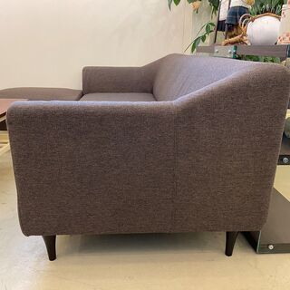 ソファ フランフラン Francfranc 3人掛け 茶 オットマン付き 中古品