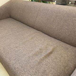 ソファ フランフラン Francfranc 3人掛け 茶 オットマン付き 中古品