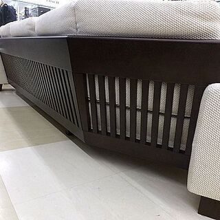 札幌市/清田区 CONDE HOUSE/カンディハウス  木製フレーム コーナーソファ ベージュ