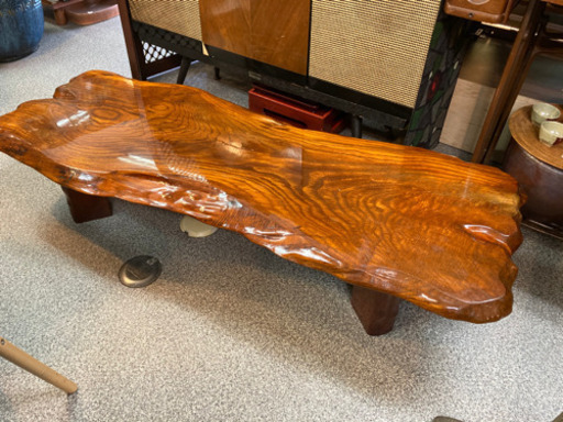 屋久杉 一枚板 木製 テーブル 座卓 和風 和室 中古