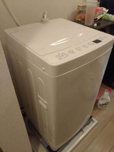 AT-WM45B-WH 全自動洗濯機 ホワイト ＋洗濯機台かさ上げ昇降可能のドラム式洗濯台+ステンレス室内物干し+ステンレス伸縮竿