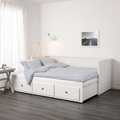 ヘムネスベッド（ホワイト）IKEA ソファ　シングルベッド　ダブルベッド　収納