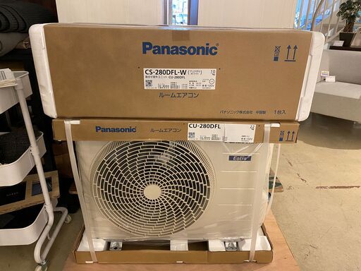 【未開封品】パナソニック Panasonic インバーター 冷暖房除湿タイプ ルームエアコン CS-280DFL-W CU-280DFL 単相100V 2.8kw 2020年製