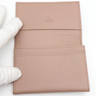 《GUCCI プチマーモント カードケース ピンクベージュ》 Aランク 送料無料