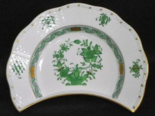 【WE】Herend ヘレンド インドの華 クレセントディッシュ 2枚 WE】Herend ヘレンド インドの華 クレセントディッシュ 2枚