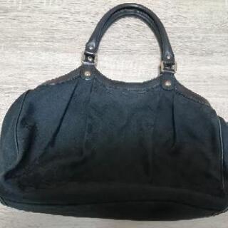 GUCCI グッチ 黒 手提げバッグ GGキャンバス ショルダーバッグ