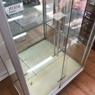 日本アルミ ガラスショーケース 照明付き タテ型 背面ミラー 前扉 店舗