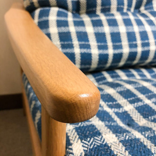 都内配達可 マルニ60 2シーターソファ ナチュラル オーク無垢 廃盤ファブリック