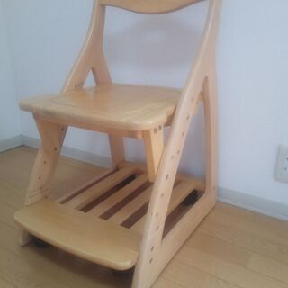 木製　学習机用　椅子のみ　高さ調整可