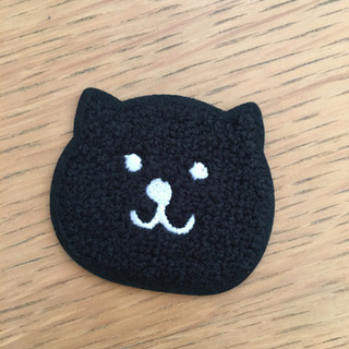 アイロンワッペン  黒猫 シンプル