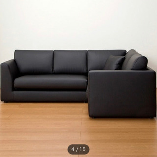 【取引終了】L字ソファ コーナーソファ 2人掛け 3人掛け ブラック (Nシールド)