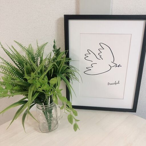 線画バードポスター観葉植物グラス花瓶セット Moomin 恵比寿のインテリア雑貨 小物 写真立て フォトフレーム の中古あげます 譲ります ジモティーで不用品の処分