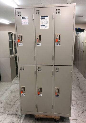 中古美品6人用コインロッカー100円リターン式更衣ロッカー スチールロッカー 6人コインロッカー業務用日本製6人ロッカー鍵付愛知岐阜一宮市グ Gp一宮 一宮のオフィス用家具 ロッカー の中古あげます 譲ります ジモティーで不用品の処分