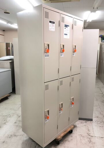 中古美品6人用コインロッカー100円リターン式更衣ロッカー スチールロッカー 業務用日本製6人ロッカー鍵付愛知岐阜一宮市グッドプライス一宮 Gp一宮 一宮のオフィス用家具 ロッカー の中古あげます 譲ります ジモティーで不用品の処分