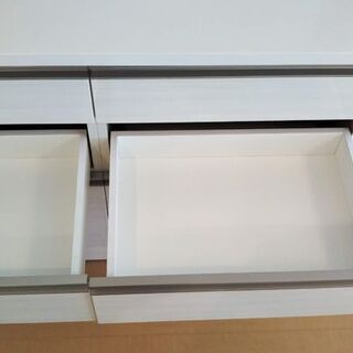 超美品 ホワイト × シルバー★　引き出し収納 キッチンカウンター 食器棚 収納 レンジ台