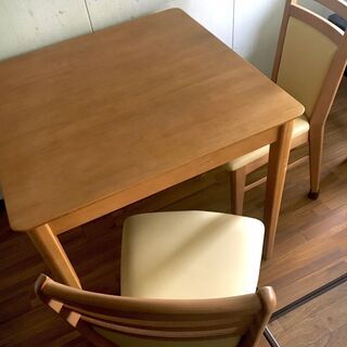 木製　ダイニングテーブル＆椅子セット（2人用）