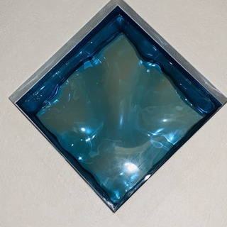 ガラスブロック　透明　青