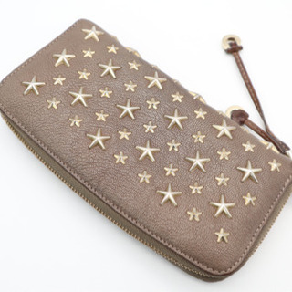 JIMMY CHOO/スタースタッズ ラウンドファスナー長財布》Bランク 星
