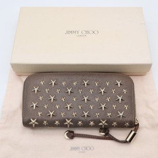 JIMMY CHOO/スタースタッズ ラウンドファスナー長財布》Bランク 星