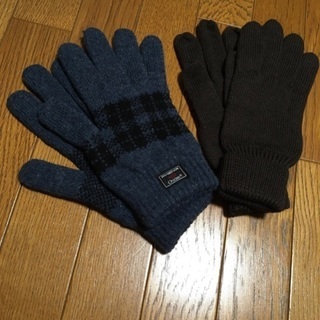 【美品】phenixのダークブルー手袋　ブラウン手袋　メンズ