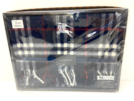 【未使用品】バーバリー ひざ掛け◆ネイビー