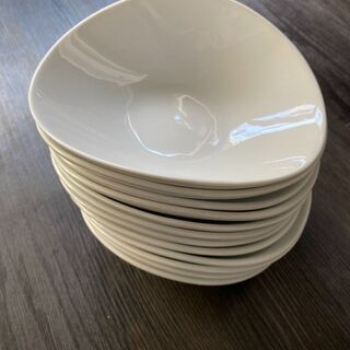 お揃いの白い楕円形のお皿　2種類20枚セット